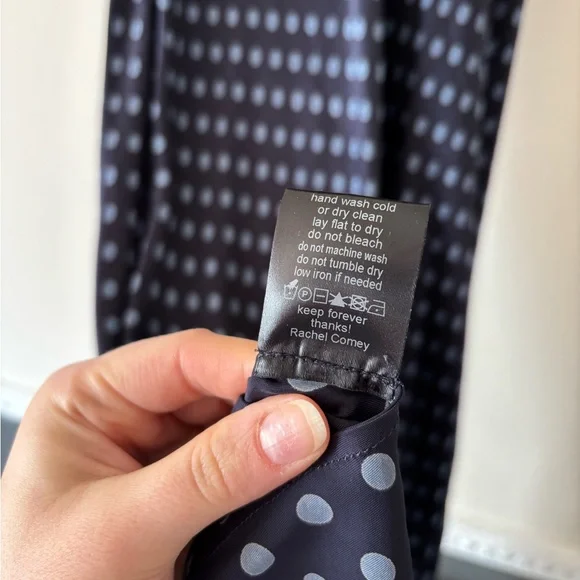 Rachel Comey Wren Satin Polka Dot Navy Blue Slip MIdi Spring Dress Size 8 - Picture 10 of 11
